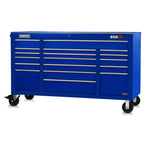 Proto® 550E 67" Power Workstation - 18 Drawer, Gloss Blue - USA Tool & Supply