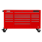 Proto® 550E 67" Front Facing Power Workstation w/ USB - 18 Drawer, Gloss Red - USA Tool & Supply