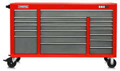 Proto® 550S 67" Workstation - 20 Drawer, Safety Red and Gray - USA Tool & Supply