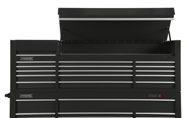 Proto® 550S 88" Top Chest - 15 Drawer, Gloss Black - USA Tool & Supply