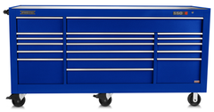 Proto® 550E 88" Power Workstation - 18 Drawer, Gloss Blue - USA Tool & Supply