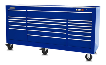 Proto® 550S 88" Workstation - 18 Drawer, Gloss Blue - USA Tool & Supply