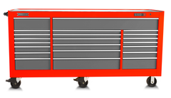 Proto® 550S 88" Workstation - 22 Drawer, Safety Red and Gray - USA Tool & Supply