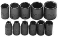 Proto® 1/4" Drive 11 Piece Impact Socket Set - 6 Point - USA Tool & Supply