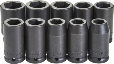 Proto® 3/4" Drive 10 Piece Impact Socket Set - 6 Point - USA Tool & Supply