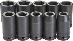 Proto® 3/4" Drive 10 Piece Impact Socket Set - 6 Point - USA Tool & Supply