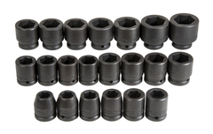 Proto® 3/4" Drive 21 Piece Metric Impact Socket Set - 6 Point - USA Tool & Supply