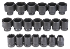 Proto® 3/4" Drive 20 Piece Impact Socket Set - 6 Point - USA Tool & Supply