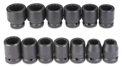 Proto® 3/4" Drive 13 Piece Impact Socket Set - 12 Point - USA Tool & Supply