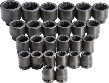 Proto® 3/4" Drive 26 Piece Metric Impact Socket Set - 12 Point - USA Tool & Supply