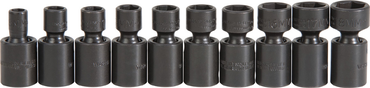 Proto® 3/8" Drive 10 Piece Metric Universal Impact Socket Set - 6 Point - USA Tool & Supply