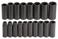 Proto® 1/2" Drive 18 Piece Deep Impact Socket Set - 6 Point - USA Tool & Supply