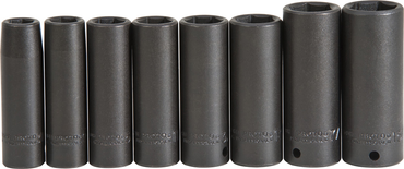 Proto® 1/2" Drive 8 Piece Deep Impact Socket Set - 6 Point - USA Tool & Supply