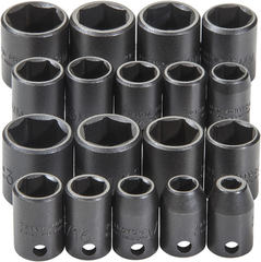 Proto® 3/8" Drive 18 Piece Universal Impact Socket Set - 6 Point - USA Tool & Supply