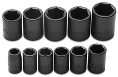 Proto® 1/2" Drive 11 Piece Impact Socket Set - 6 Point - USA Tool & Supply