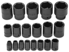 Proto® 1/2" Drive 19 Piece Impact Socket Set - 6 Point - USA Tool & Supply