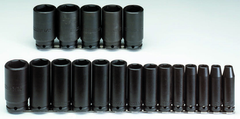 Proto® 1/2" Drive 19 Piece Deep Impact Socket Set - 6 Point - USA Tool & Supply