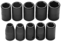 Proto® 1/2" Drive 10 Piece Metric Impact Socket Set - 6 Point - USA Tool & Supply