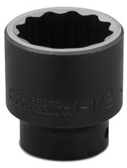 Proto® 1/2" Drive Impact Socket 1-1/2" - 12 Point - USA Tool & Supply