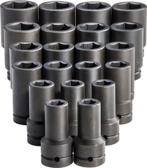 Proto® 1" Drive 21 Piece Deep Impact Socket Set - 6 Point - USA Tool & Supply