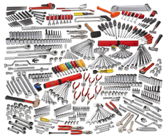 Proto® 497 Piece Master Technician Maintenance Tool Set With Roller Cabinet J442742-8RD and Top Chest J442719-12RD-D - USA Tool & Supply