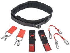 Proto® Tethering Large Comfort Belt Set with (2) Belt Adapter (JBELTAD2) and D-Ring Wrist Strap System (2) JWS-DR and (2) JLANWR6LB - USA Tool & Supply