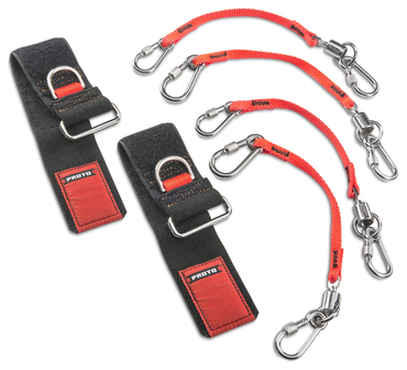 Proto® Tethering D-Ring Wrist Strap System with (2) JWS-DR and (4) JLANWR6LB - USA Tool & Supply