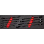 Proto® Foamed 9 Piece Non-Reversible Ratcheting Combination Wrench Set- Black Chrome- Spline - USA Tool & Supply