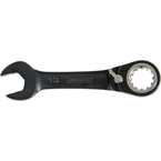 Proto® Black Chrome Combination Stubby Reversible Ratcheting Wrench 15 mm - Spline - USA Tool & Supply