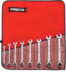 Proto® 8 Piece Full Polish Metric Ratcheting Wrench Set - 12 Point - USA Tool & Supply