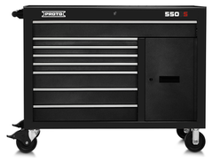 Proto® 550S 50" Workstation - 8 Drawer & 2 Shelves, Dual Black - USA Tool & Supply