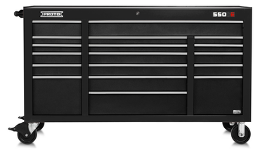 Proto® 550E 67" Power Workstation - 18 Drawer, Dual Black - USA Tool & Supply