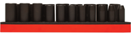 Proto® Foamed 1/2" Drive 19 Piece Deep Impact Socket Set - Black Oxide - 6 Point - USA Tool & Supply