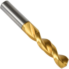 #19 Precision Twist Drill HSS TiN QC 135 Stub Drill Short ANSI Series QC41G E-code # QC41GN19 - USA Tool & Supply