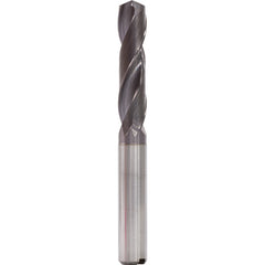 9.3 mm Dia. × 10 mm Shank × 47 mm Flute Length × 89 mm OAL, 3xD, 140°, TiAlN, 2 Flute, Internal, Round Solid Carbide Drill - Exact Industrial Supply