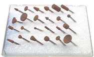 #150 - Contains: 24 Aluminum Oxide Points; For: Machines that hold 3/32 Shanks - Mounted Point Kit for Flex Shaft Grinder - USA Tool & Supply