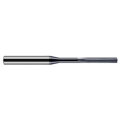 Miniature Reamers - 0.0650″ Reamer Diameter × 0.4370″ (7/16″) Margin Length Carbide Reamer, 4 Flutes, AlTiN Coated - Exact Industrial Supply