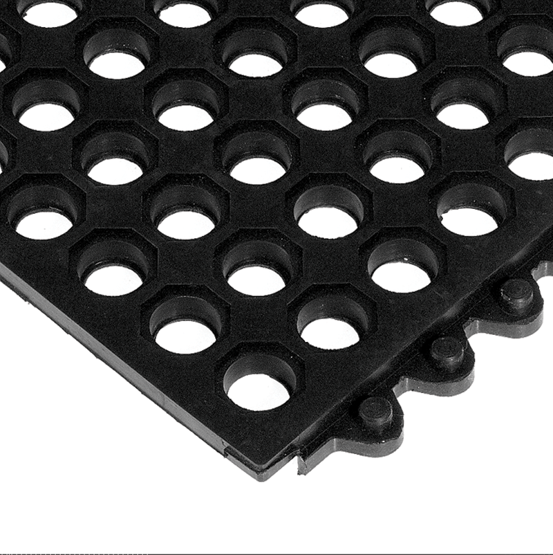 24 / Seven Floor Mat - 3' x 3' x 5/8" ThickÂ (Black Drainage All Purpose) - USA Tool & Supply