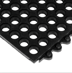 24 / Seven Floor Mat - 3' x 3' x 5/8" ThickÂ (Black Drainage All Purpose) - USA Tool & Supply