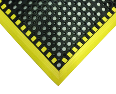 40" x 64" x 7/8" Thick Safety Wet / Dry Mat - Black / Yellow - USA Tool & Supply