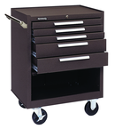 5-Drawer Roller Cabinet w/ball bearing Dwr slides - 35'' x 18'' x 27'' Brown - USA Tool & Supply