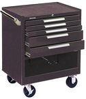 5-Drawer Roller Cabinet w/ball bearing Dwr slides - 35'' x 20'' x 29'' Brown - USA Tool & Supply