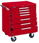 7-Drawer Roller Cabinet w/ball bearing Dwr slides - 35'' x 20'' x 29'' Red - USA Tool & Supply