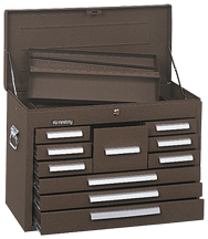 10-Drawer Mechanic's Chest - Model No.360B Brown 18.88H x 12.06D x 26.13''W - USA Tool & Supply