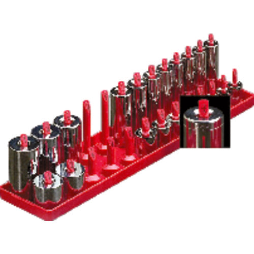 Inch Sized Socket Tray - 1/4″ Drive - Red - USA Tool & Supply