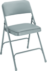 Upholstered Folding Chair - Double Hinges, Double Contoured Back, 2 U-Shaped Riveted Cross Braces, Non-marring Glides; V-Tip Stability Caps; Upholstered 19-mil Vinyl Wrapped Over 1¼" Foam - USA Tool & Supply