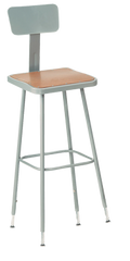 25" - 33" Adjustable Stool With Backrest - USA Tool & Supply