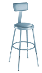 25" - 33" Adjustable Padded Stool With Padded Backrest - USA Tool & Supply