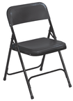 Plastic Folding Chair - Plastic Seat/Back Steel Frame - Black - USA Tool & Supply
