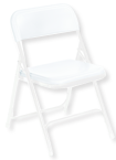 Plastic Folding Chair - Plastic Seat/Back Steel Frame - White - USA Tool & Supply